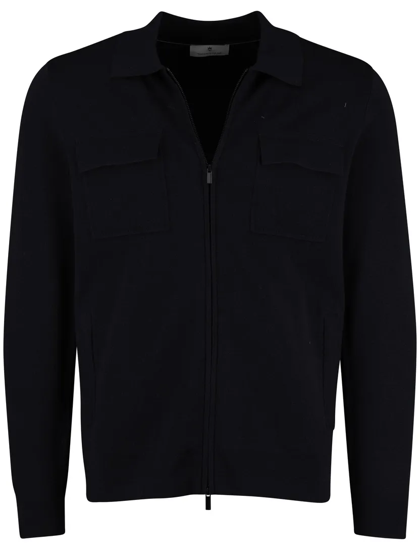 Thomas Maine vest donkerblauw met dubbele borstzak