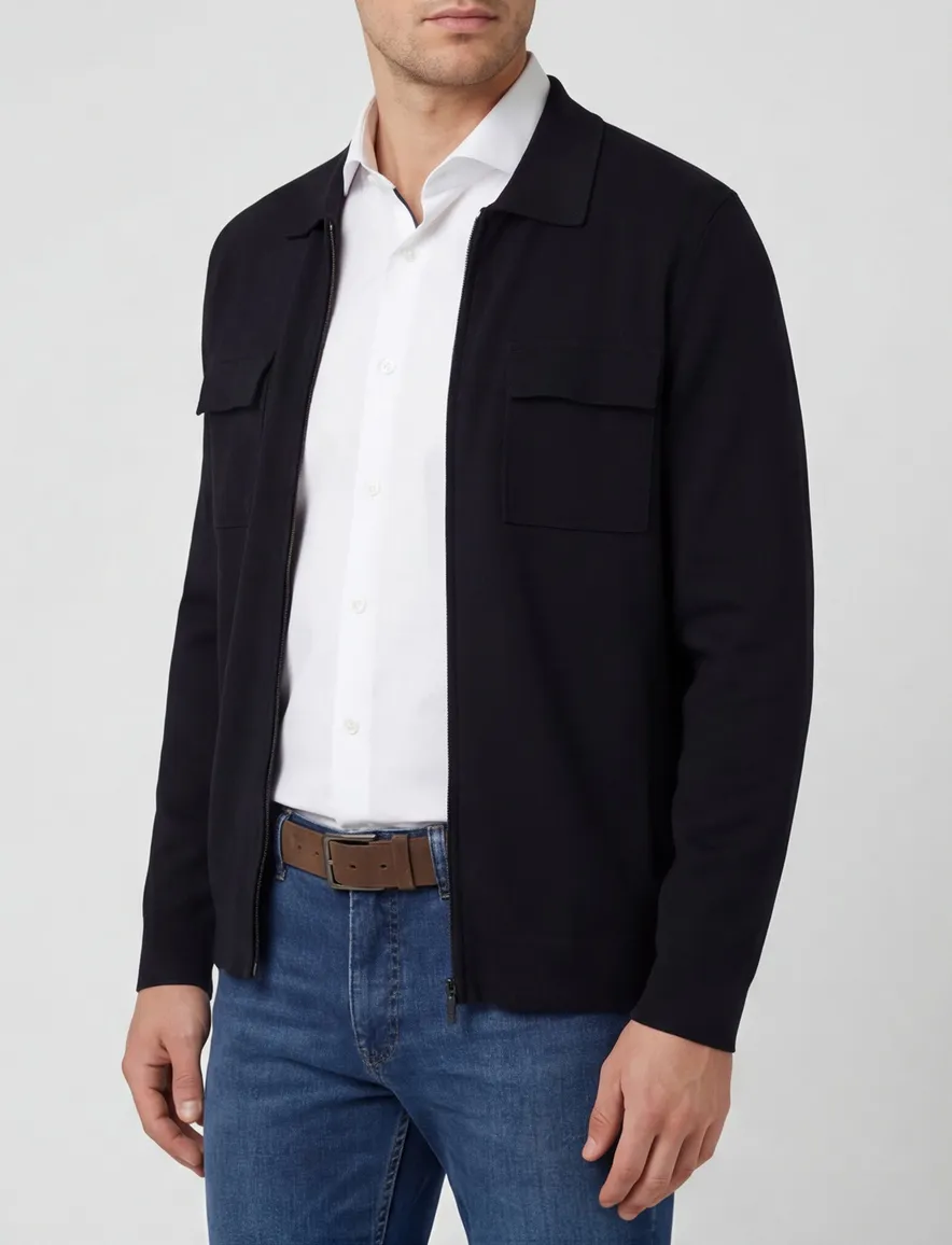 Thomas Maine vest donkerblauw effen