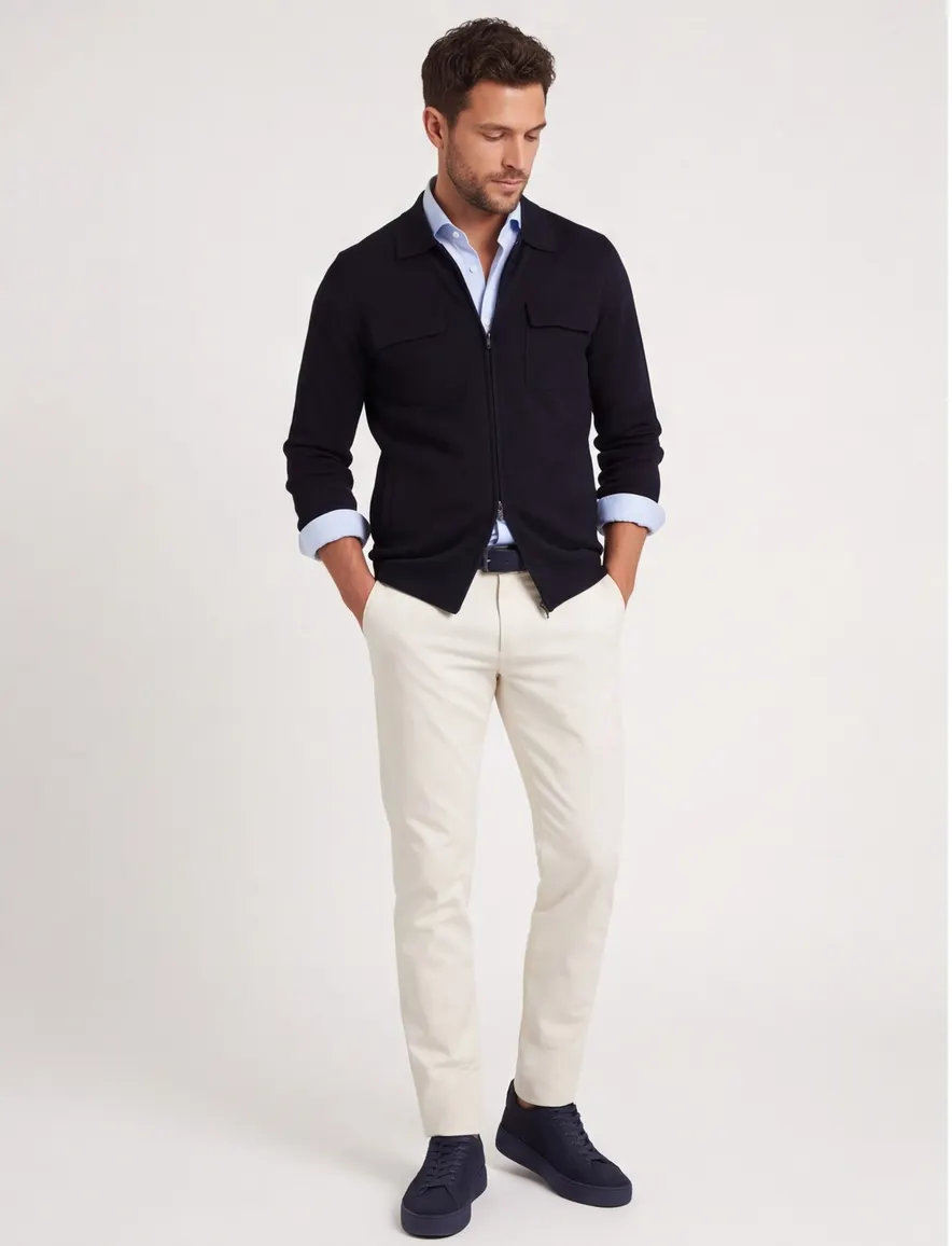 Thomas Maine vest donkerblauw effen