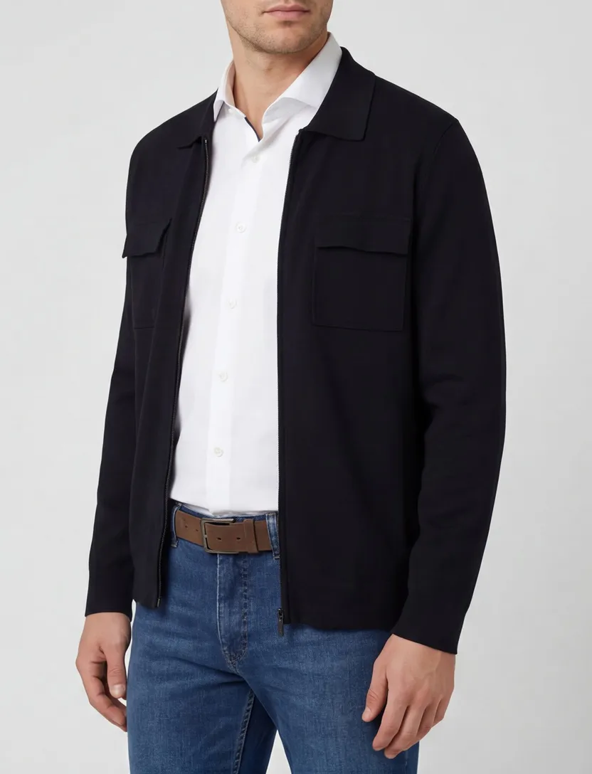 Thomas Maine vest donkerblauw met dubbele borstzak