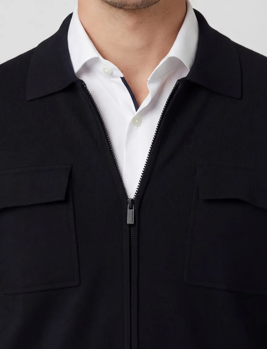 Thomas Maine vest donkerblauw effen