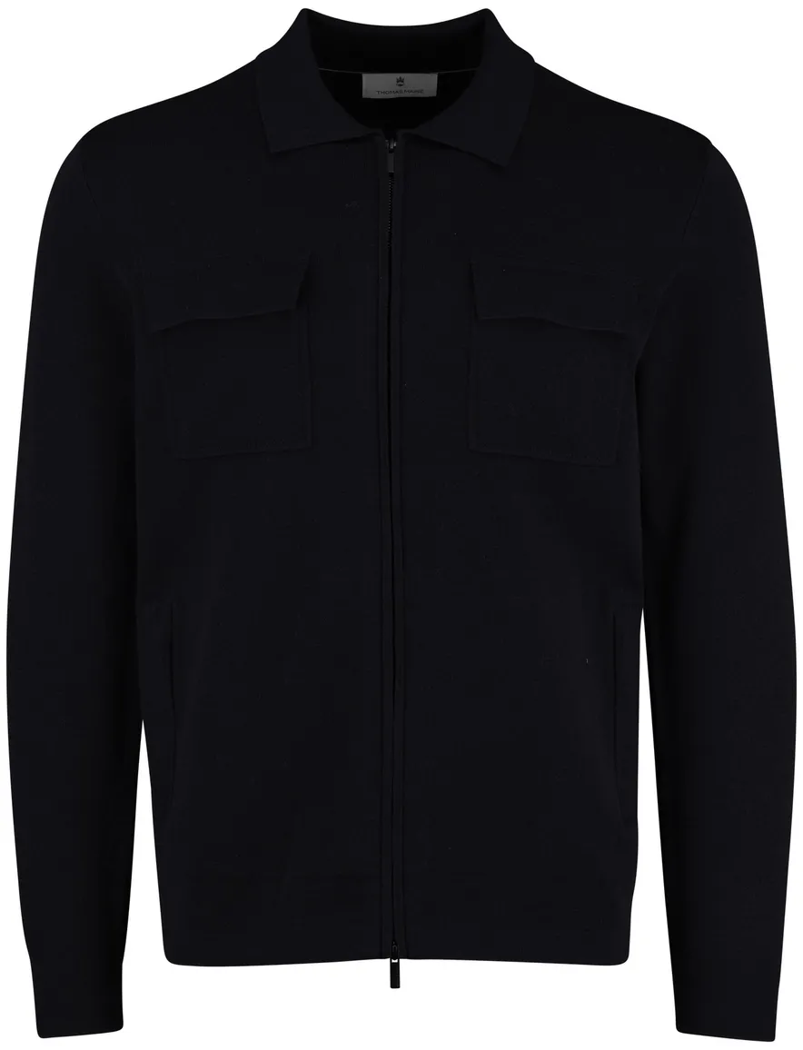 Thomas Maine vest donkerblauw effen