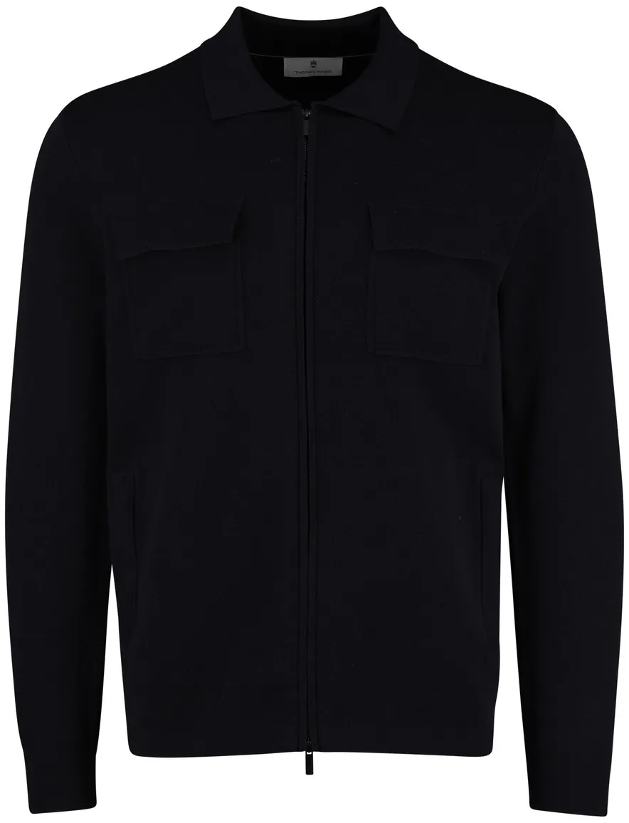Thomas Maine vest donkerblauw effen