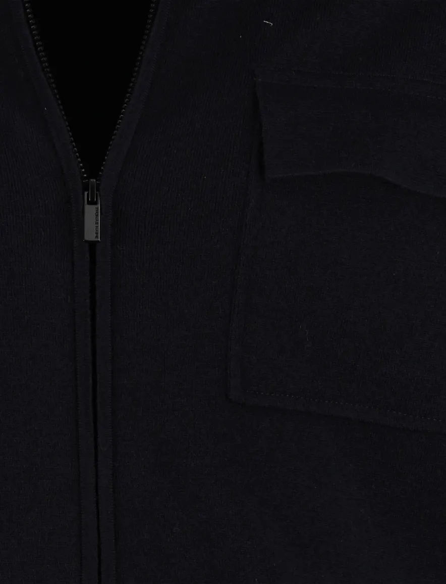 Thomas Maine vest donkerblauw effen