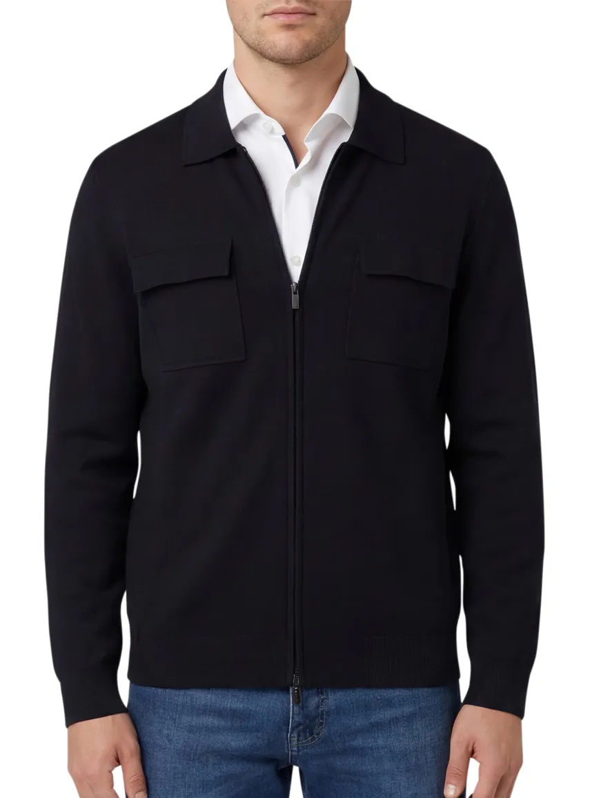 Thomas Maine vest donkerblauw effen