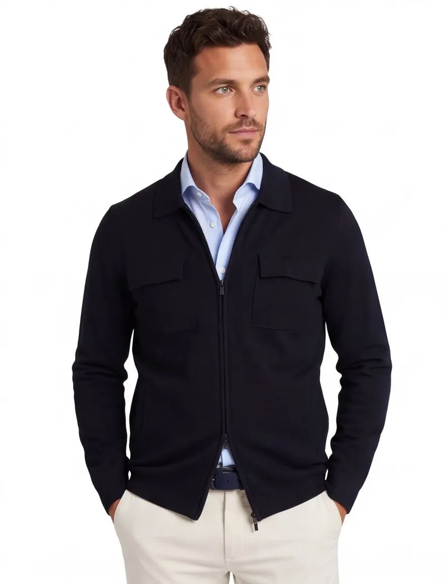 Thomas Maine vest donkerblauw effen