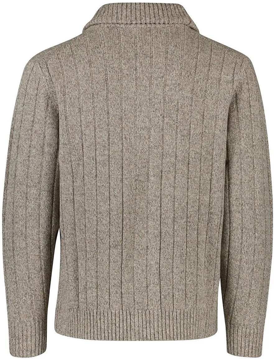 Thomas Maine gebreid vest wol beige