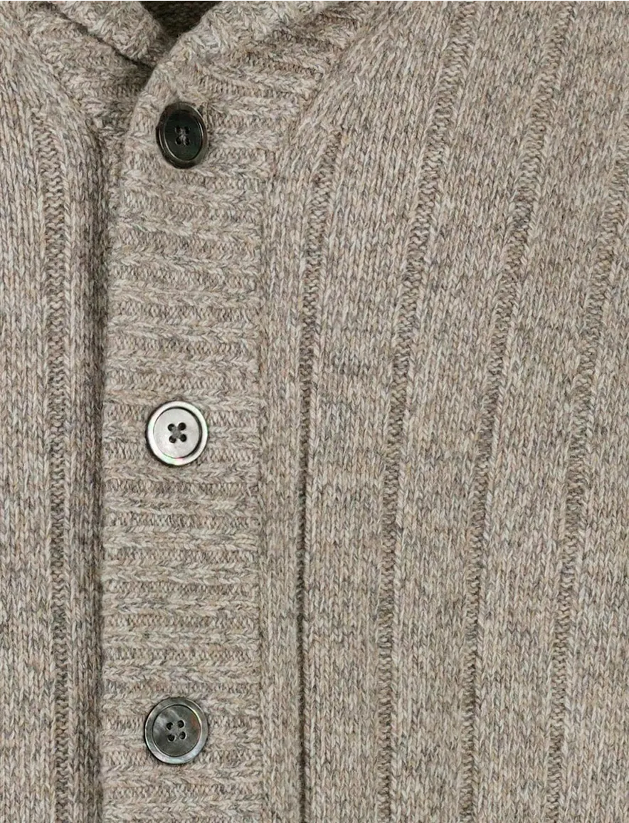 Thomas Maine gebreid vest wol beige