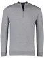 Thomas Maine trui half zip merinowol grijs effen