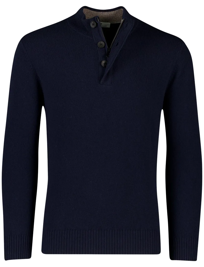 Thomas Maine trui donkerblauw lamswol effen
