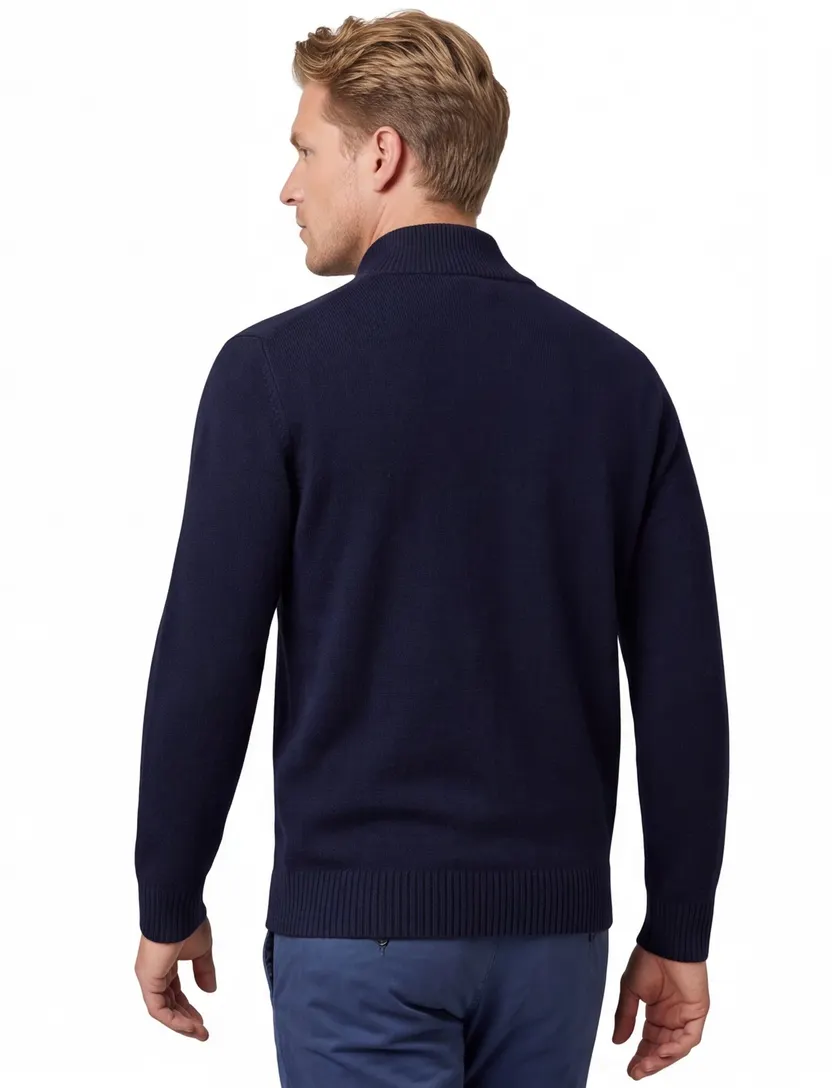 Thomas Maine trui donkerblauw lamswol effen