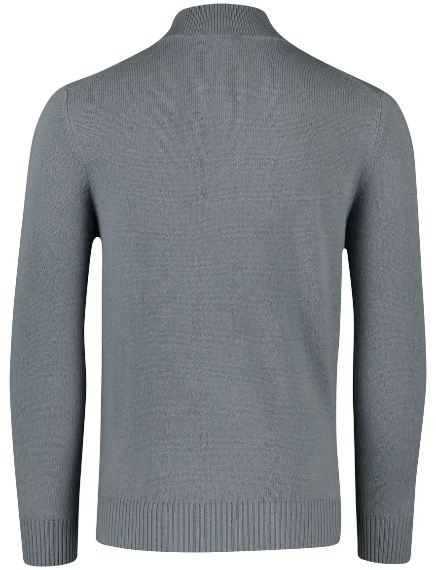 Thomas Maine half zip trui lamswol grijs