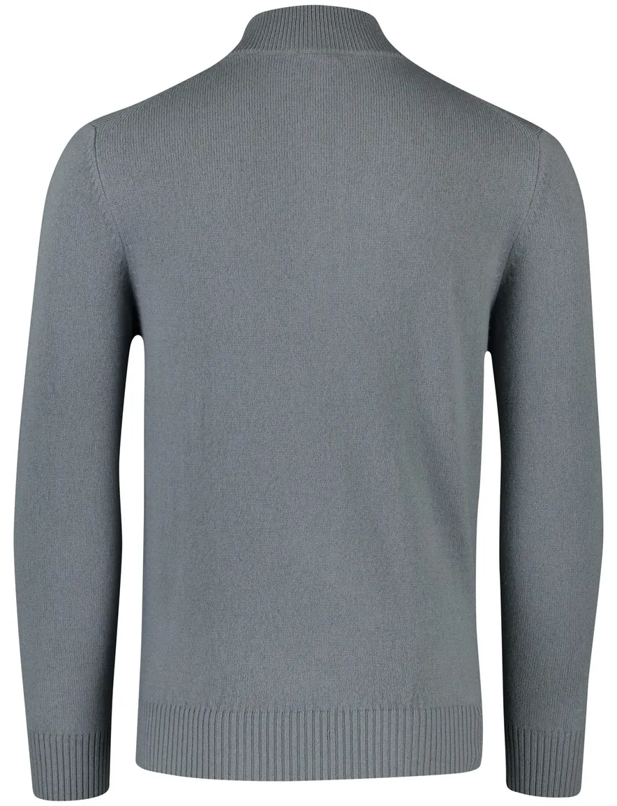 Thomas Maine half zip trui lamswol grijs