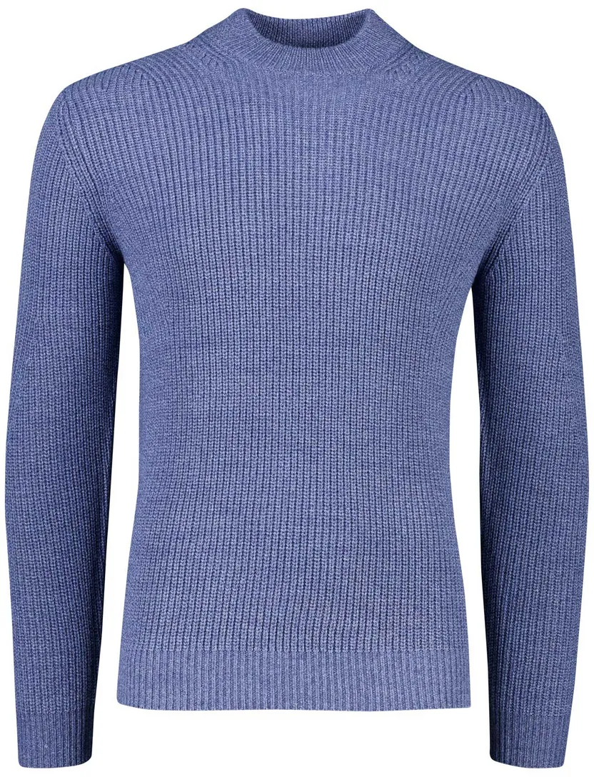 Thomas Maine trui blauw gebreid merinowol
