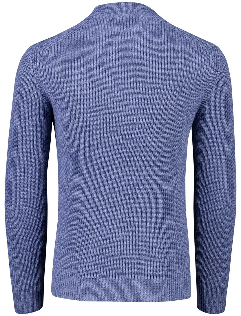 Thomas Maine trui blauw gebreid merinowol