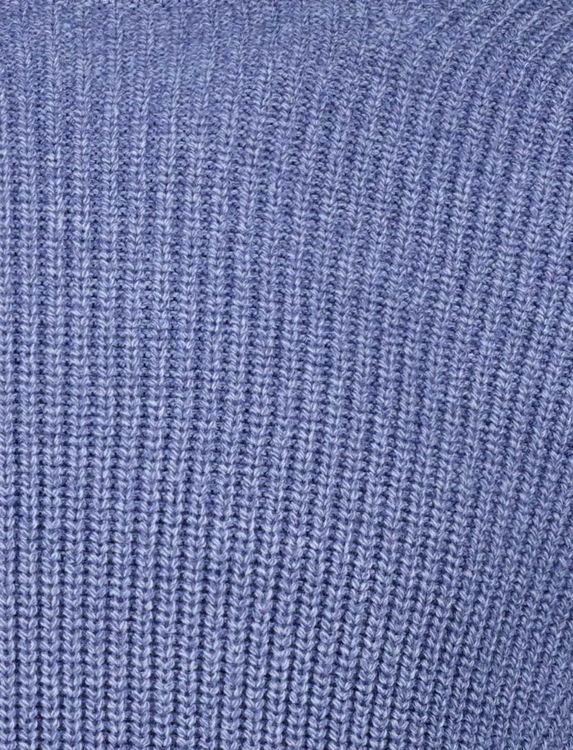 Thomas Maine trui blauw gebreid merinowol