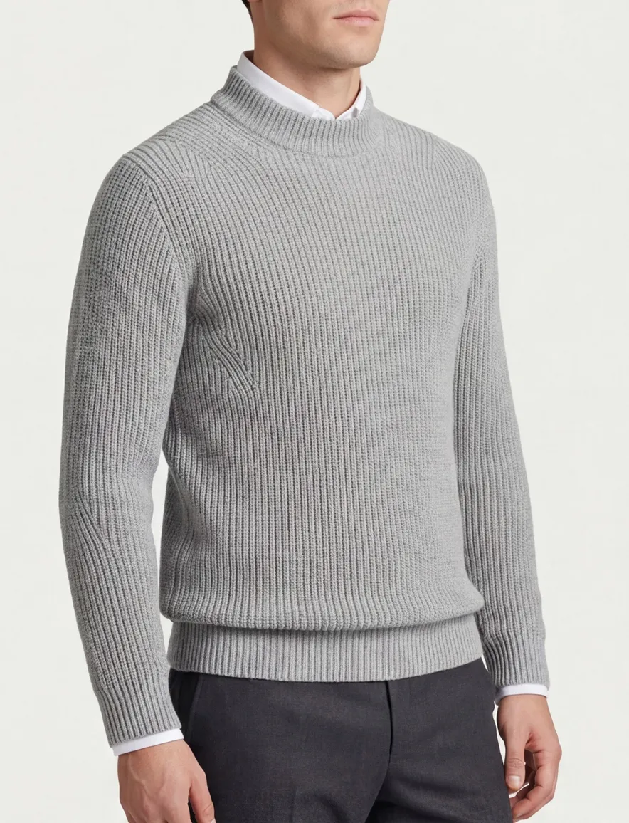 Thomas Maine turtleneck gebreide trui grijs