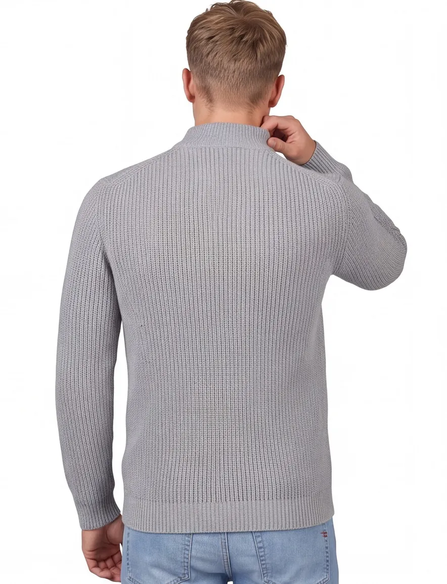 Thomas Maine turtleneck gebreide trui grijs