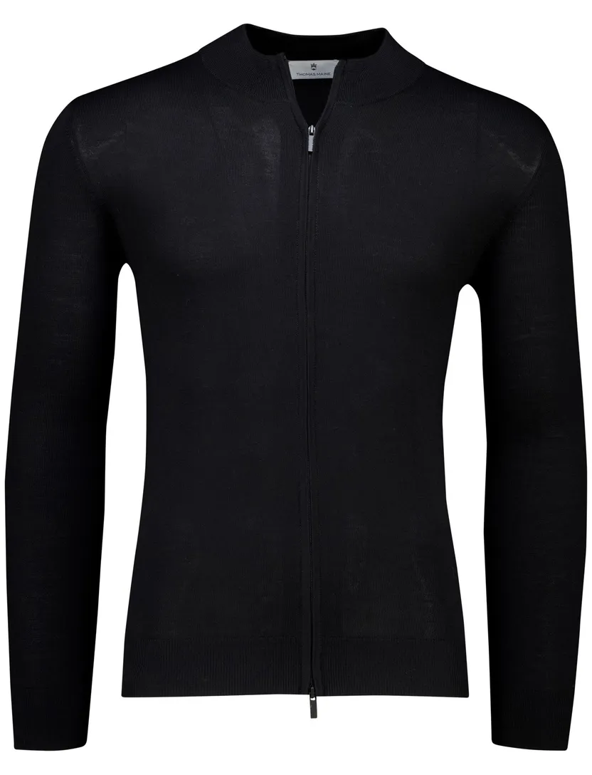 Thomas Maine vest zwart effen normale fit