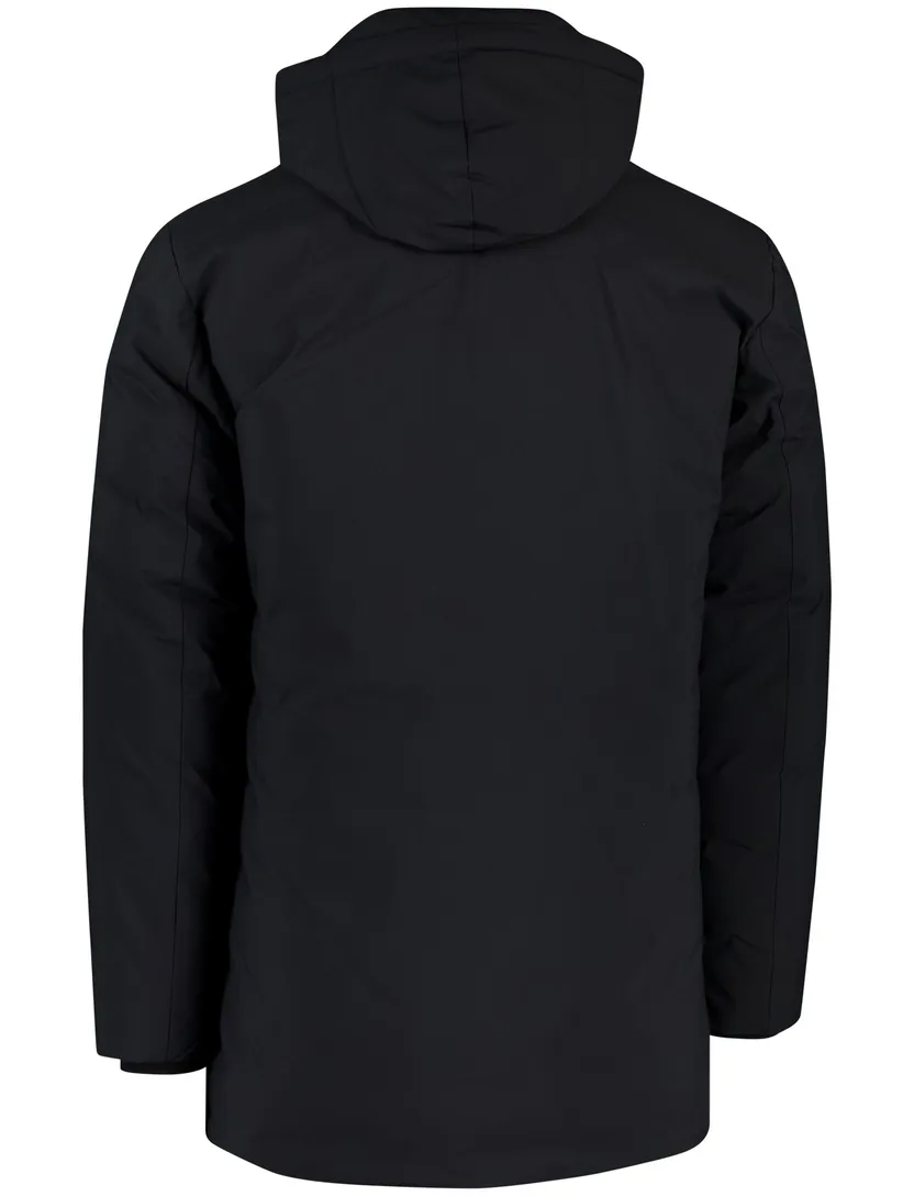 Save the Duck parka jas zwart effen capuchon