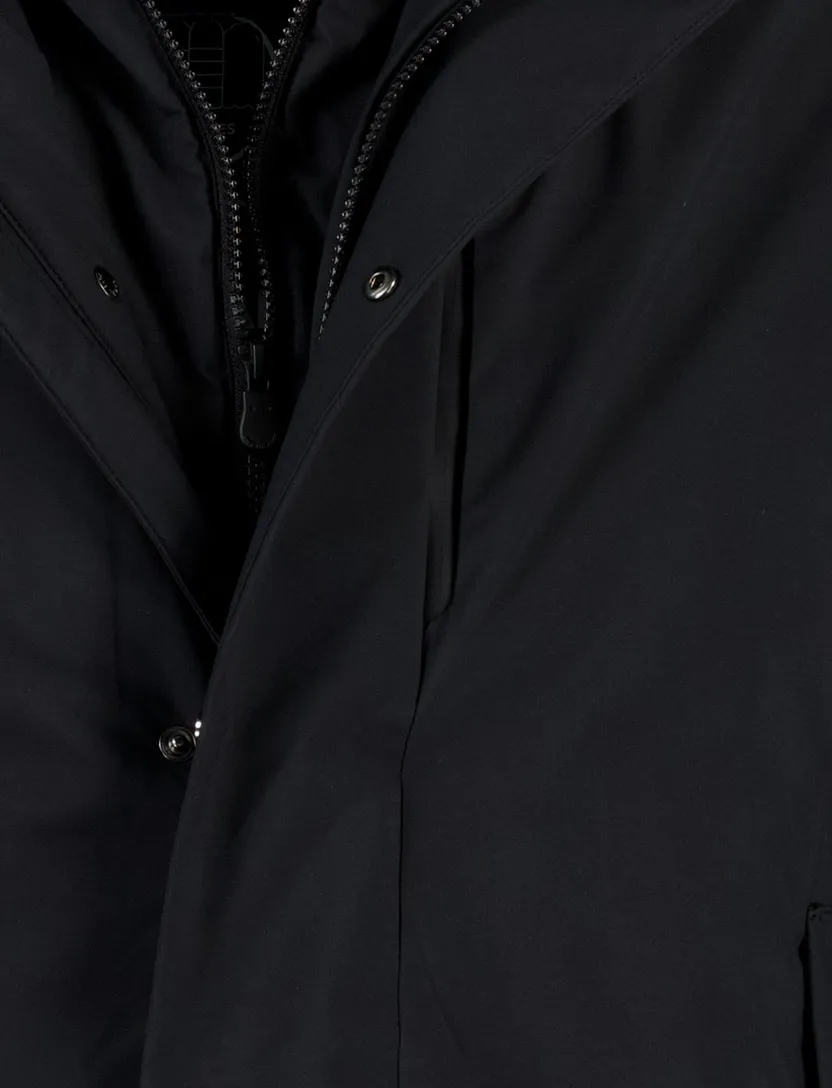 Save the Duck parka jas zwart effen capuchon