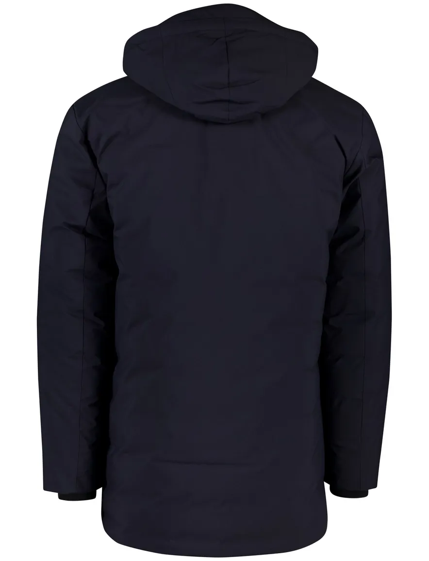 Save the duck winterjas donkerblauw effen een borstzak