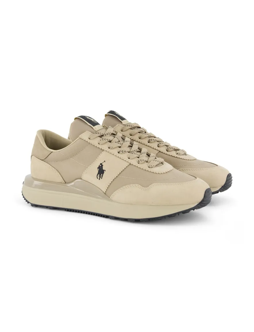 Sneakers Rehab effen beige laag