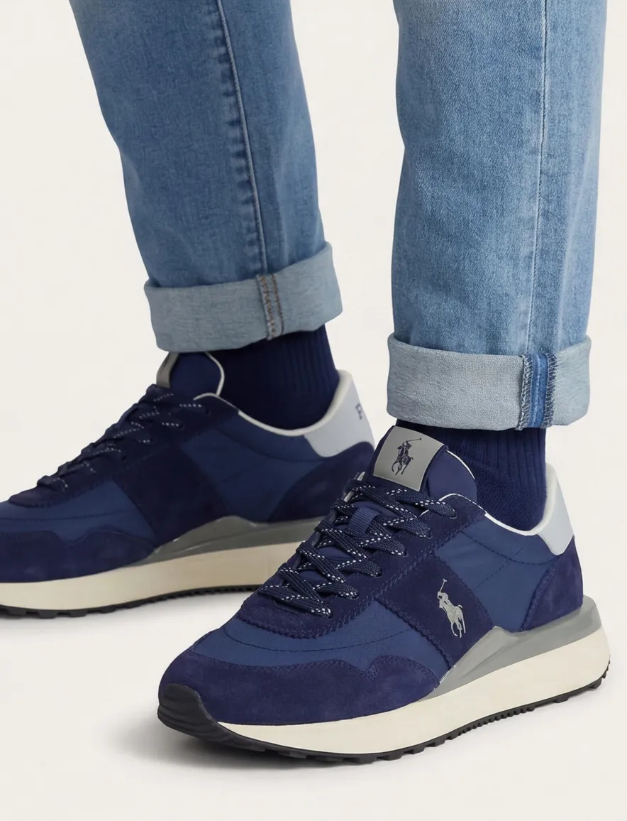 Rehab lage sneakers blauw effen