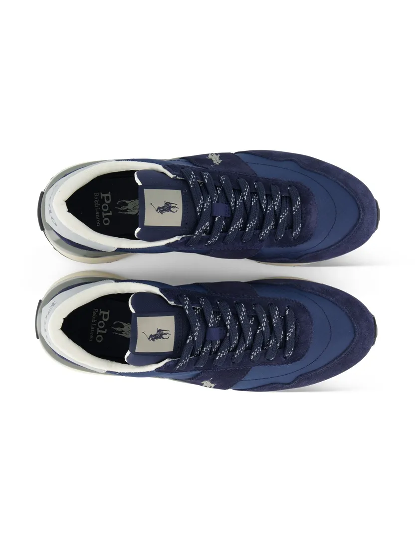 Sneakers Rehab blauw effen laag