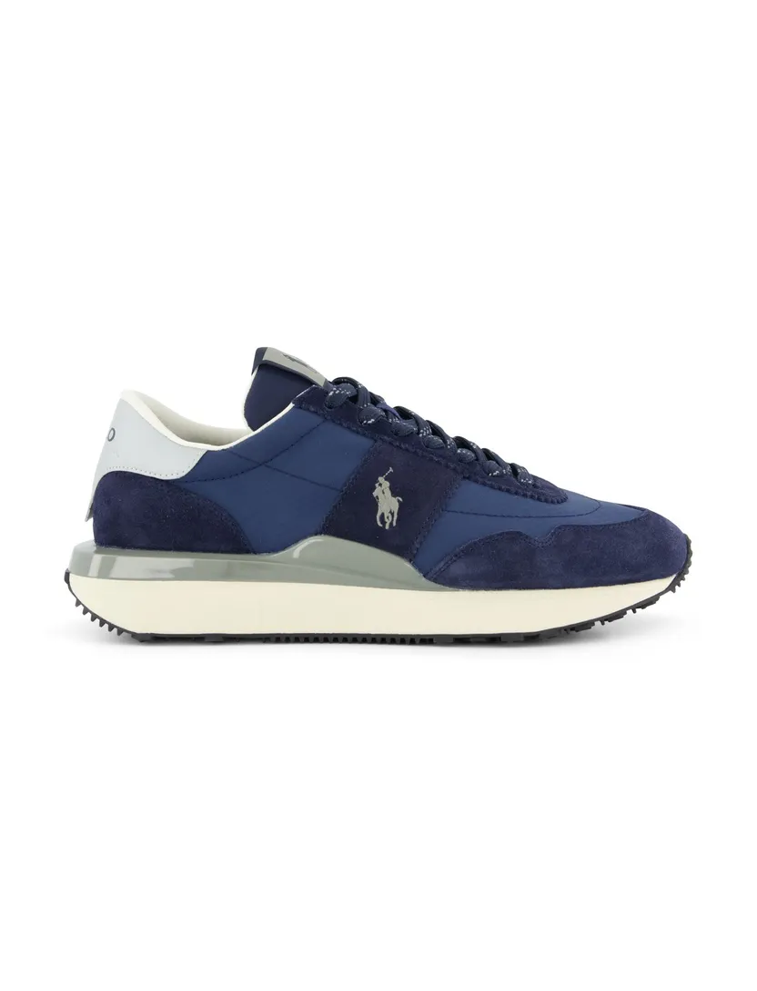 Sneakers Rehab blauw effen laag