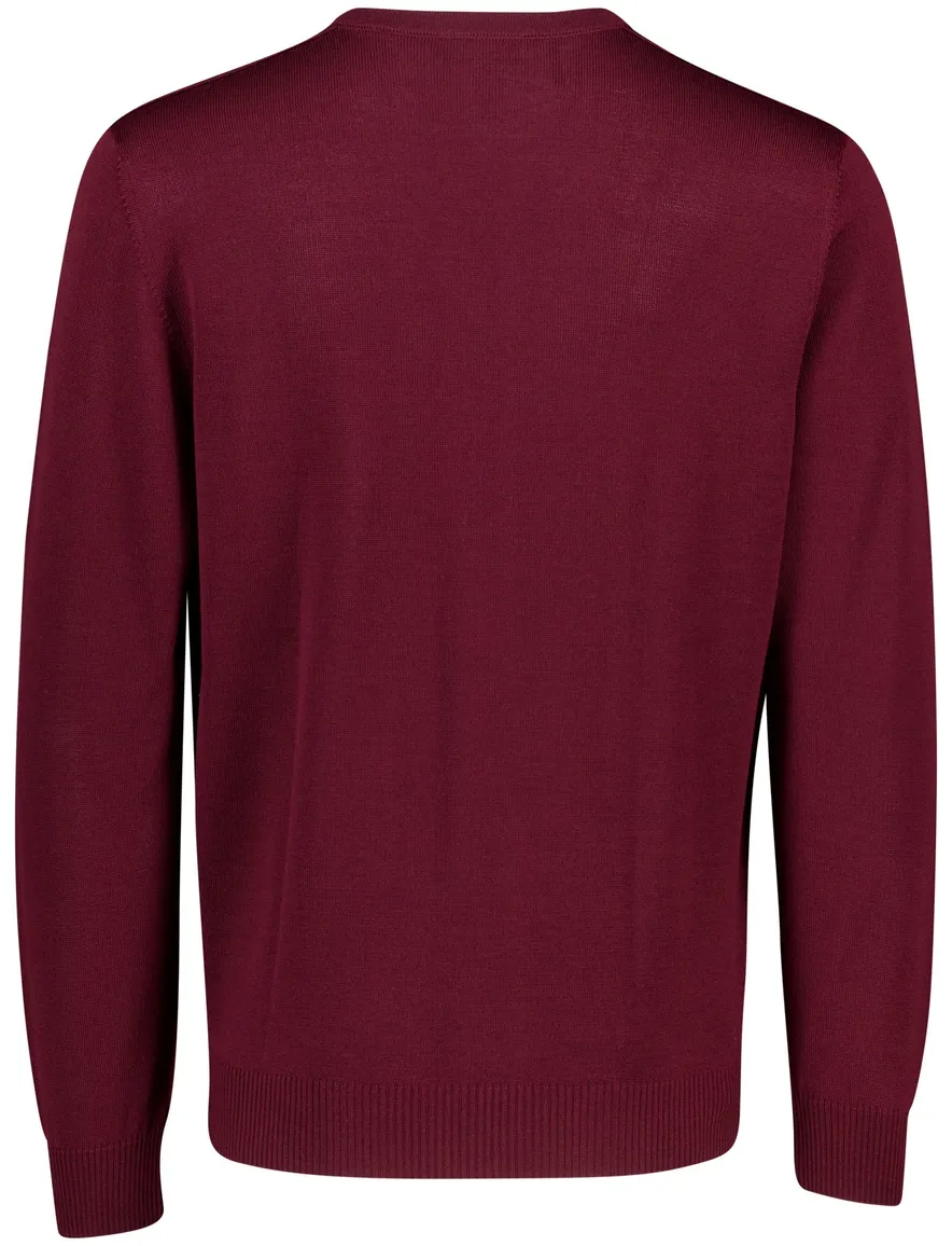 Maerz v-hals trui rood merinowol