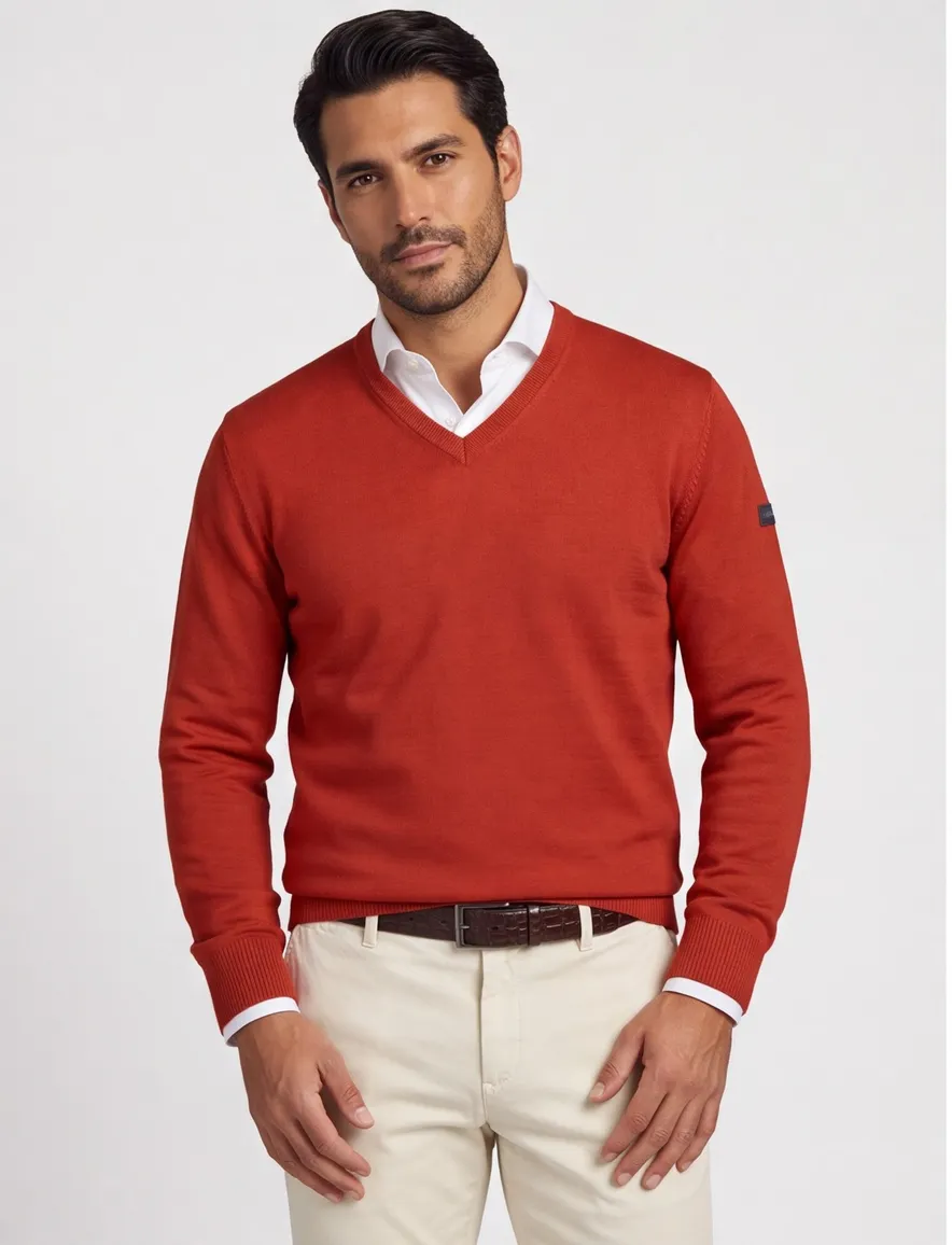 Maerz v-hals trui oranje
