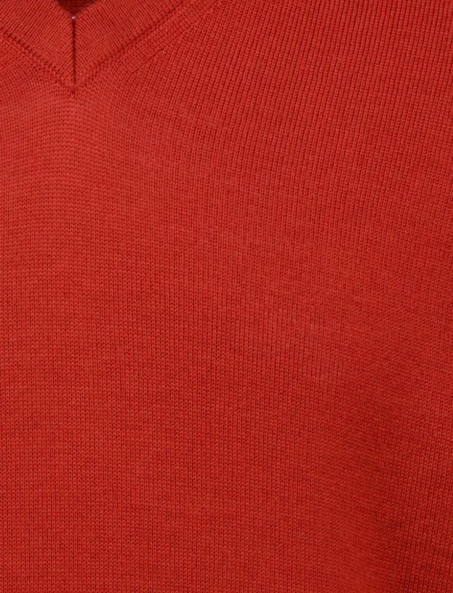 Maerz v-hals trui oranje