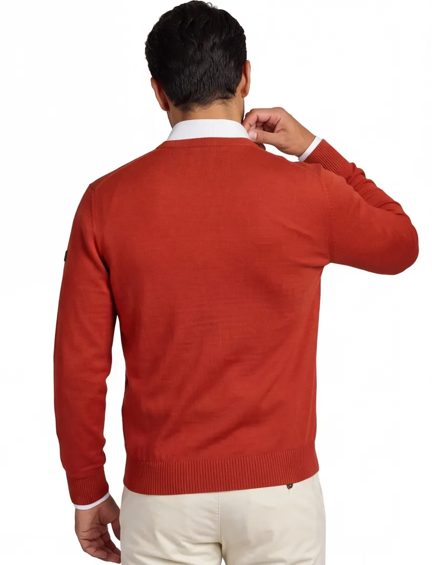 Maerz v-hals trui oranje
