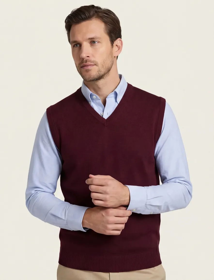 Maerz slipover scheerwol bordeaux