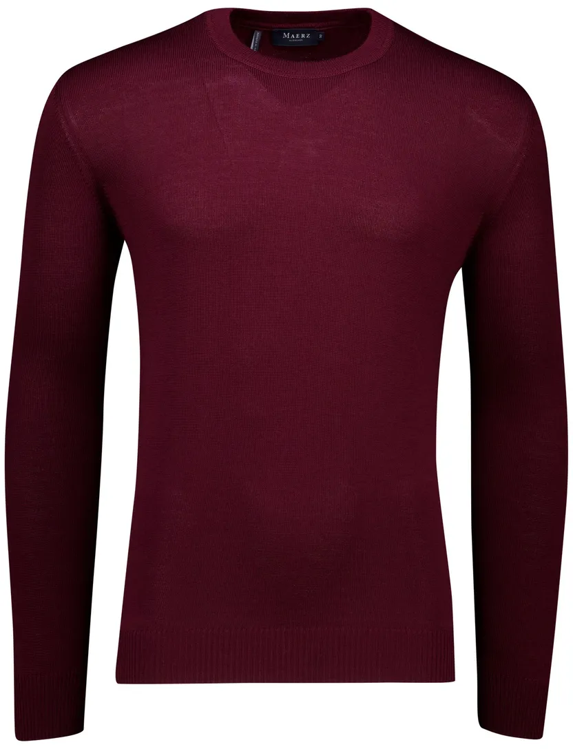 Trui Maerz bordeaux scheerwol ronde hals