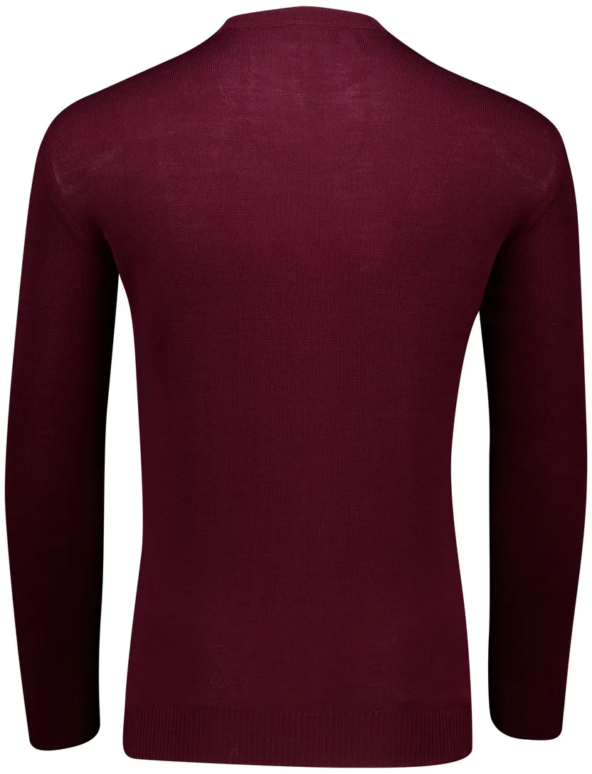 Trui Maerz bordeaux scheerwol ronde hals