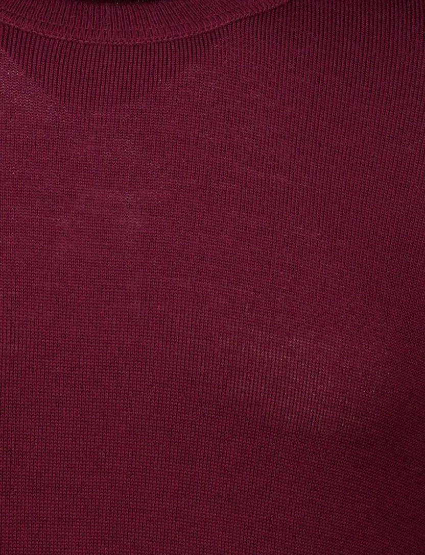 Trui Maerz bordeaux scheerwol ronde hals
