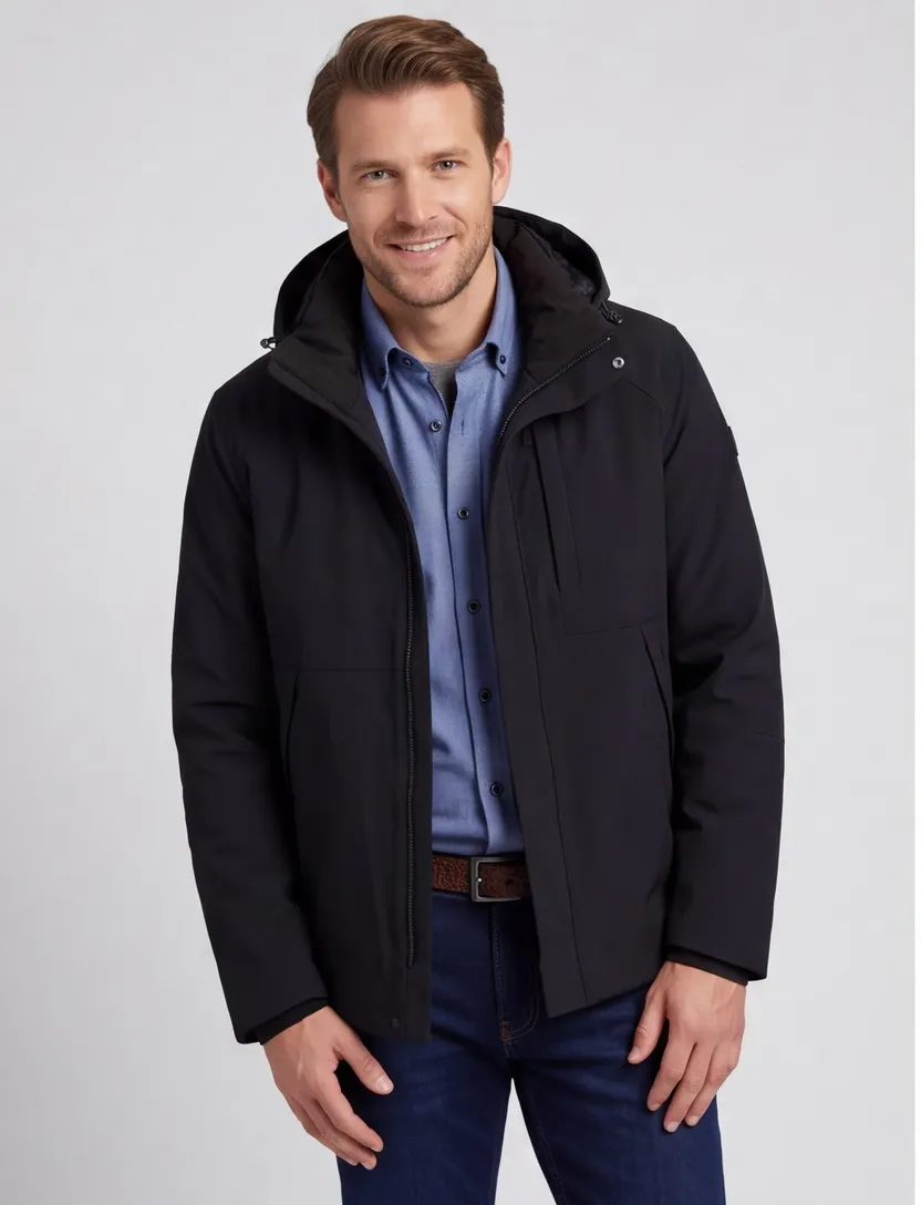 Reset winterjas normale fit navy effen