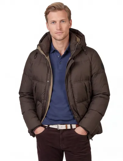 Reset Restet puffer winterjas bruin waterafstotend