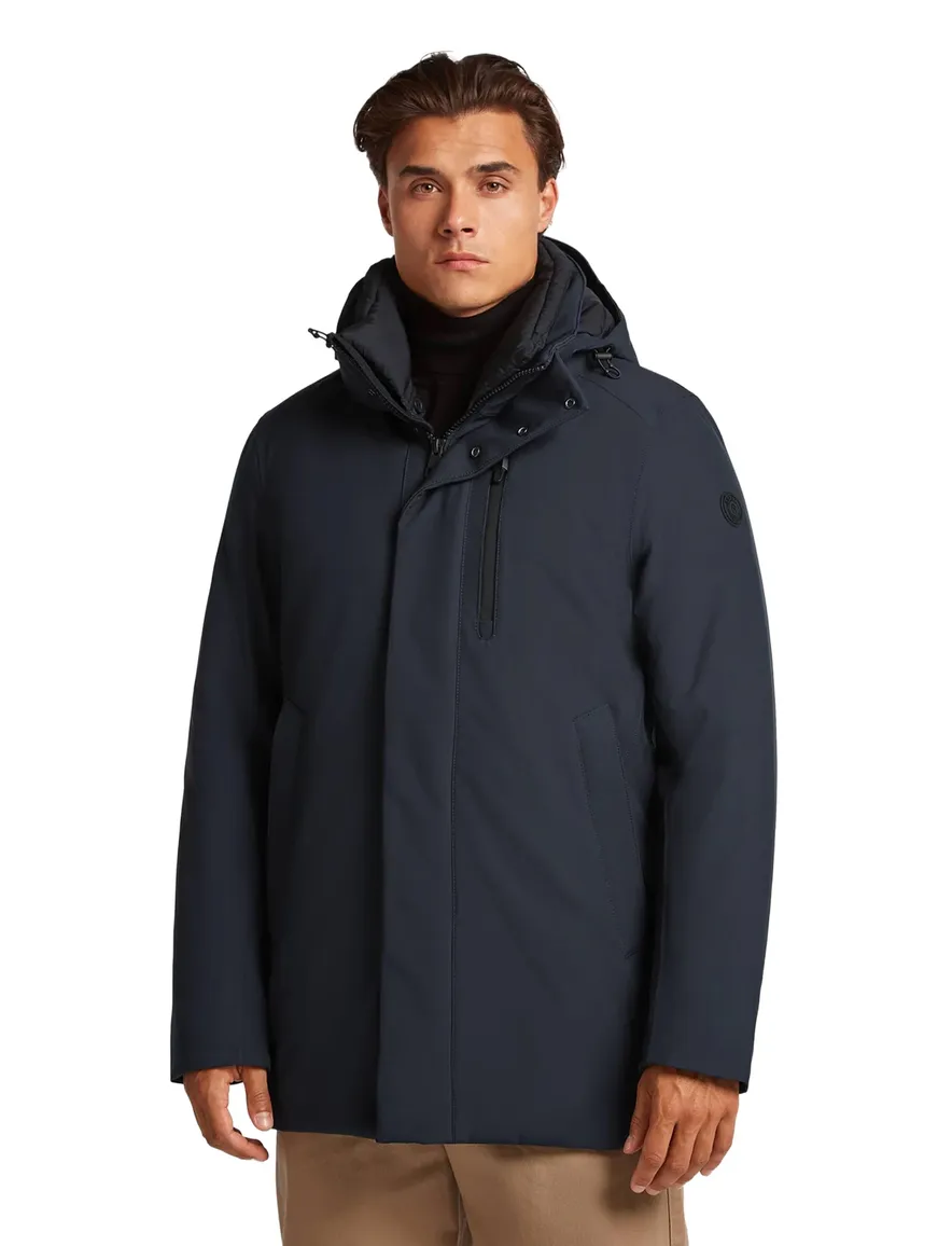 Reset Charleston winterjas donkerblauw halflang