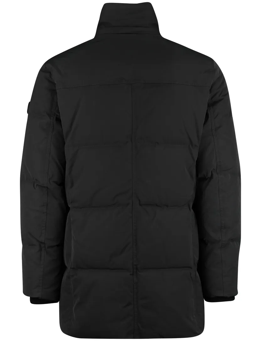 winterjas Reset effen groen normale fit capuchon
