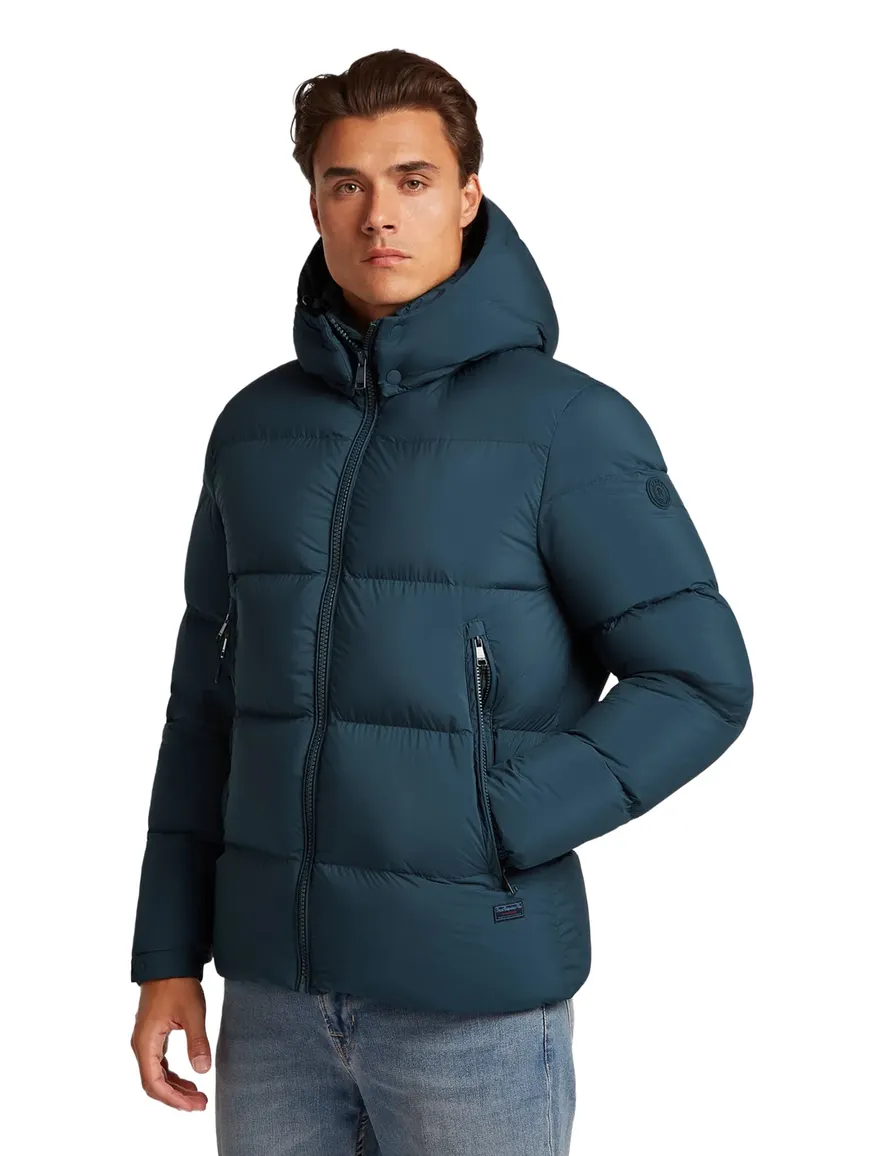 Reset Salmi winterjas blauw afneembare capuchon puffer