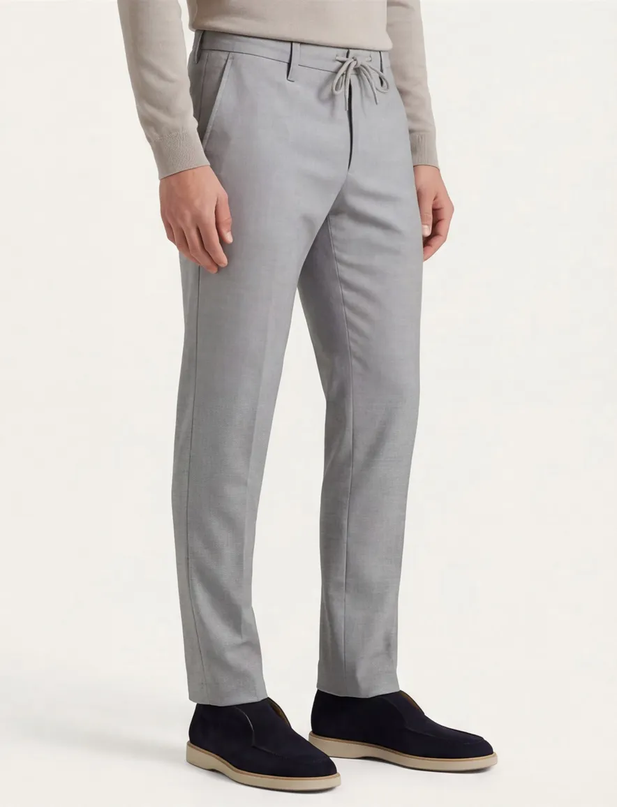 Alberto Jump slim fit pantalon lichtgrijs