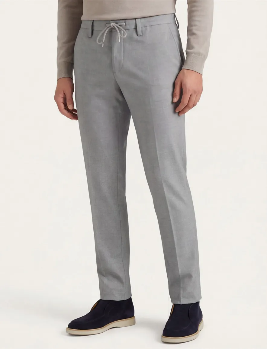 Alberto Jump slim fit pantalon lichtgrijs