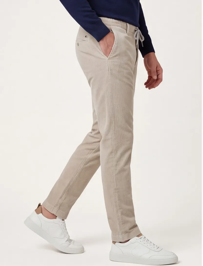 Alberto Jump Pantalon beige elastische band chino rib