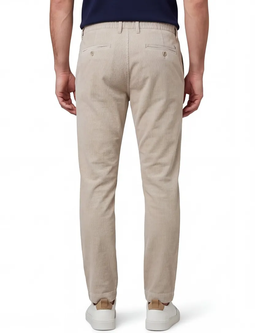 Alberto Jump Pantalon beige elastische band chino rib