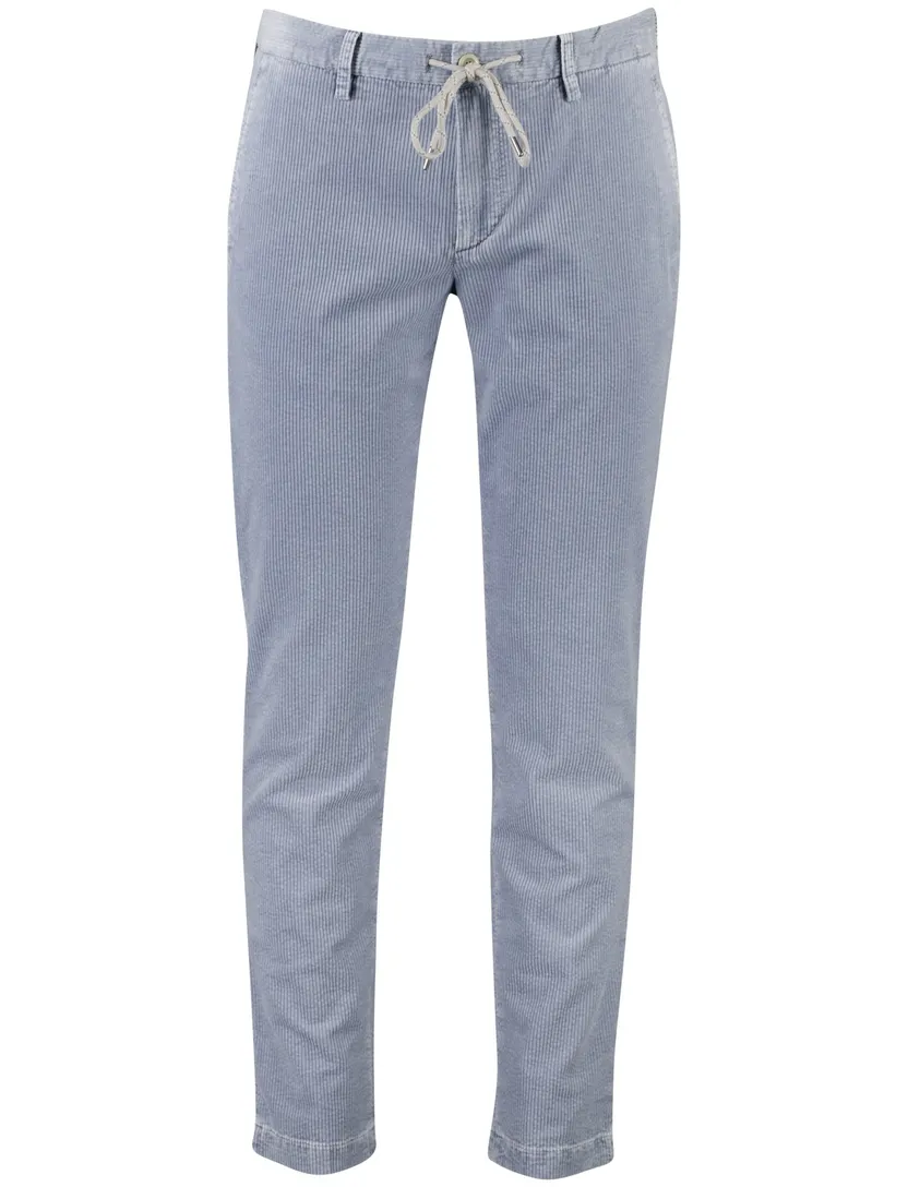 Lichtblauw Alberto Slim Fit broek corduroy