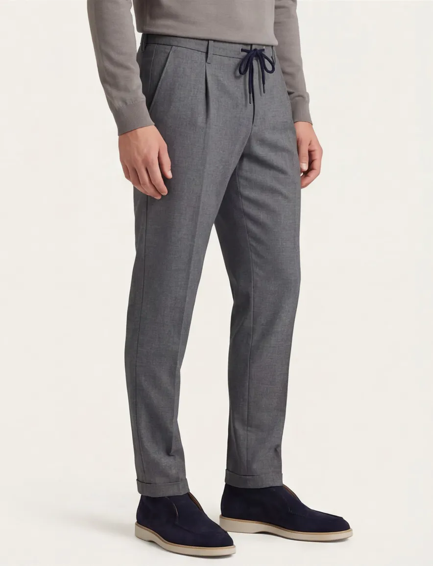 Alberto Barista tapered fit pantalon grijs