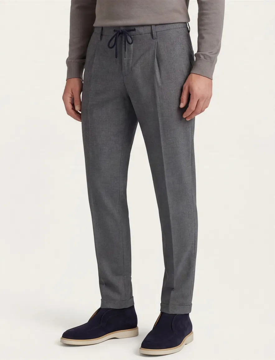 Alberto Barista tapered fit pantalon grijs